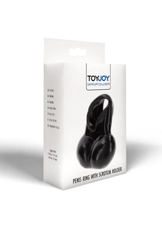 10472 toyjoy manpower penis ring with scrotum holder