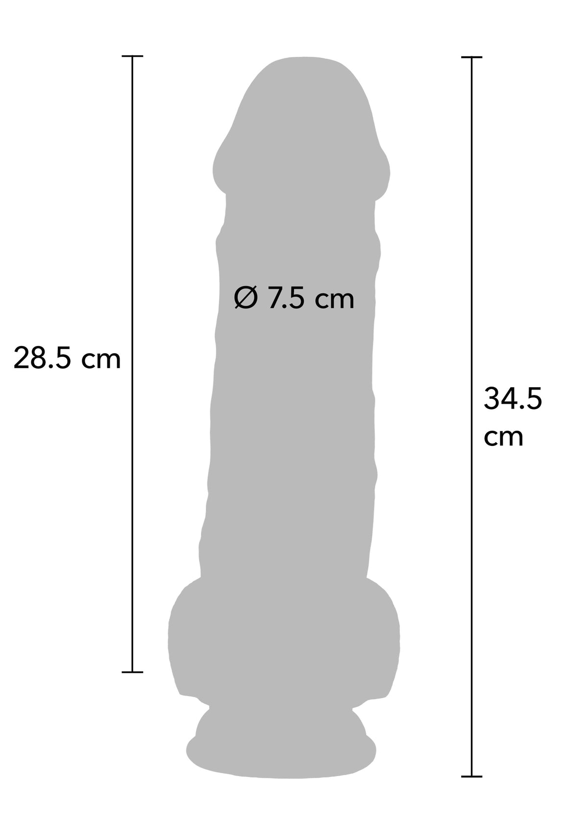 Deluxe Dual Density Thick Dildo TPE 34.5 cm