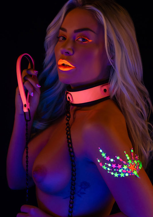 17204 taboom glow in the dark collar and chain leash